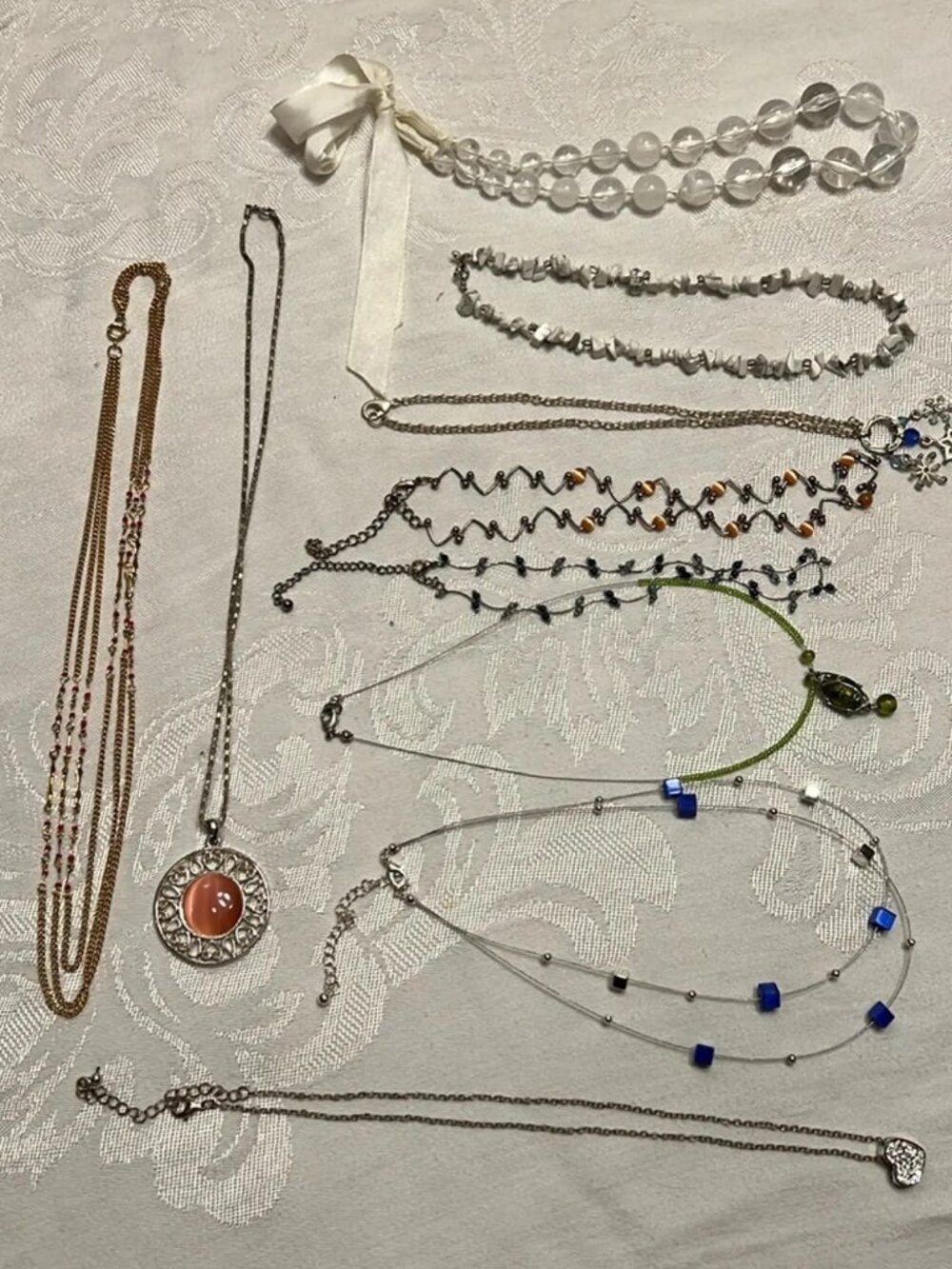 Lot of ten vintage necklaces